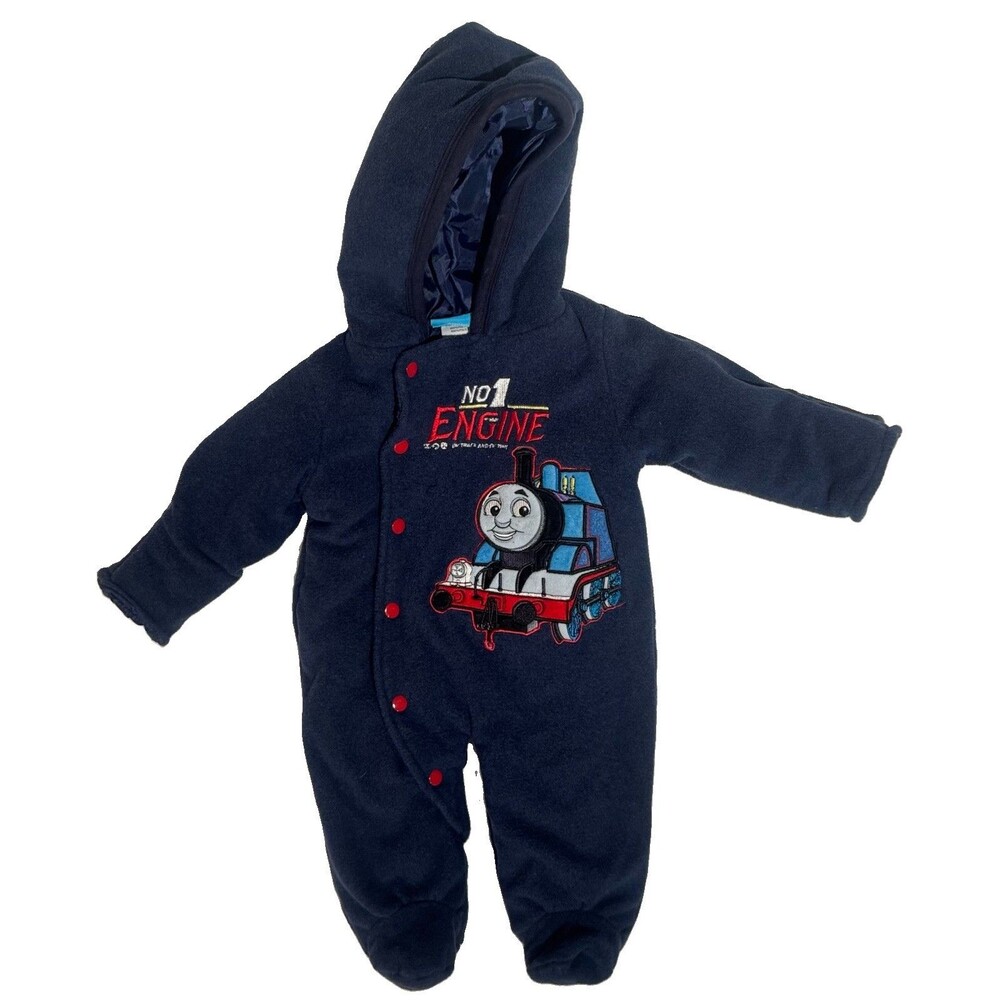 Vintage Y2K  Thomas And Friends No 1 Engine Blue Hooded Snowsuit 0/3 Months